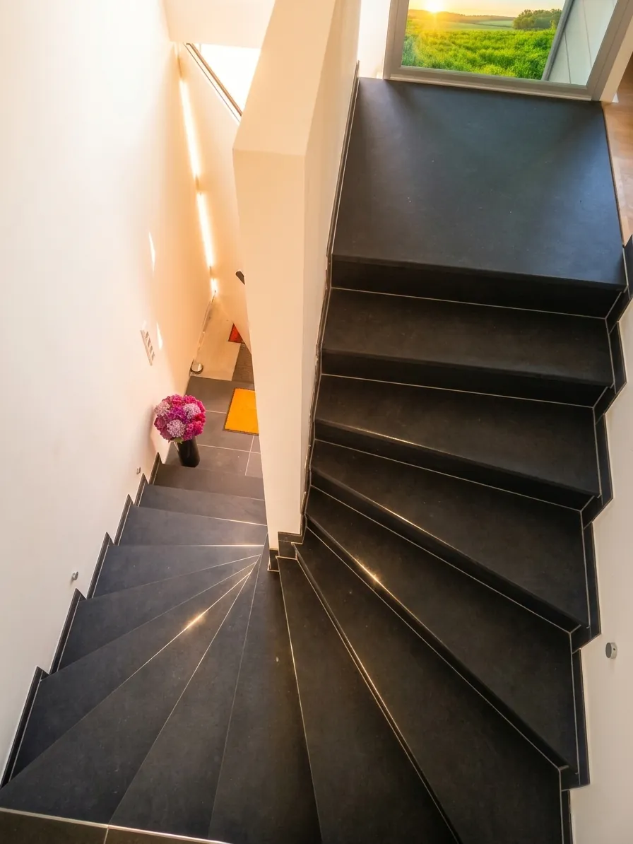 Natursteintreppe aus Mustang-Schiefer in Aachen